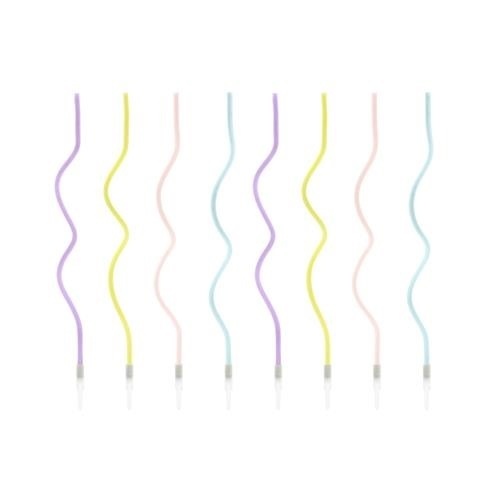 Levně Svíčky zakroucené barevné 14 cm - 8 ks