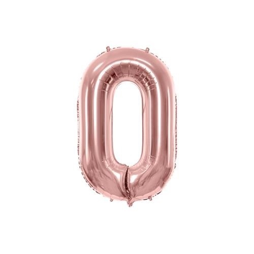 Levně Foliová číslice - rose gold 0 - 86 cm