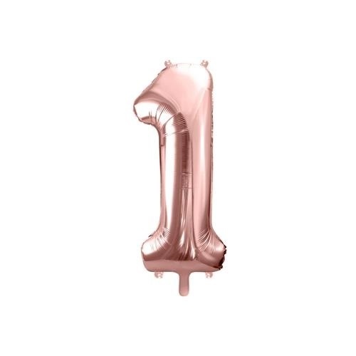Levně Foliová číslice - rose gold 1 - 86 cm