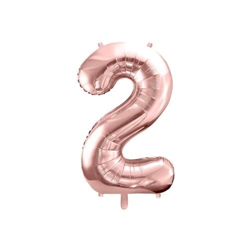 Levně Foliová číslice - rose gold 2 - 86 cm