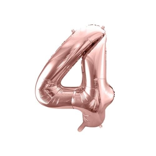 Levně Foliová číslice - rose gold 4 - 86 cm