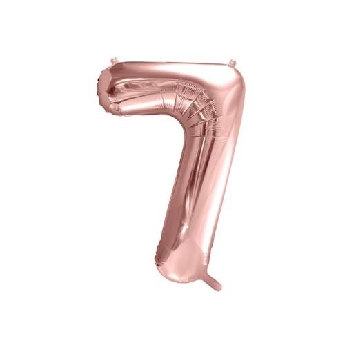 Levně Foliová číslice - rose gold 7 - 86 cm