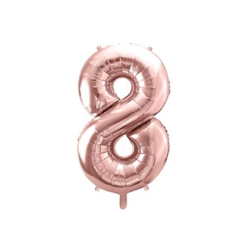 Levně Foliová číslice - rose gold 8 - 86 cm