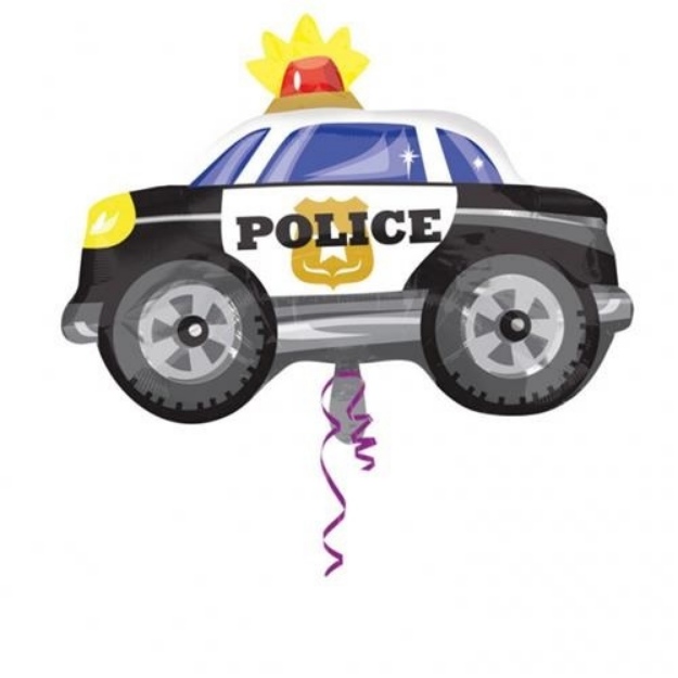 Obrázok z Fóliový balónik Policajné auto premium 60 cm 
