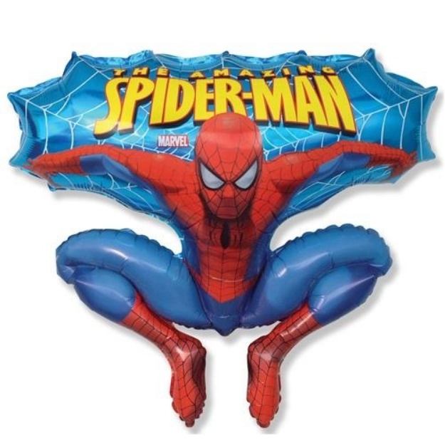 Obrázek z Foliový balonek Jumping Spiderman modrý 81 cm 