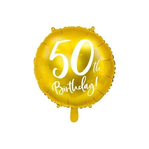 Levně Foliový balonek zlatý - 50th Birthday - 45 cm