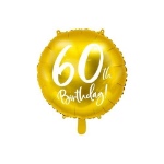 Obrázek z Foliový balonek zlatý - 60th Birthday - 45 cm 