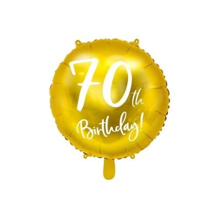 Obrázek Foliový balonek zlatý - 70th Birthday - 45 cm