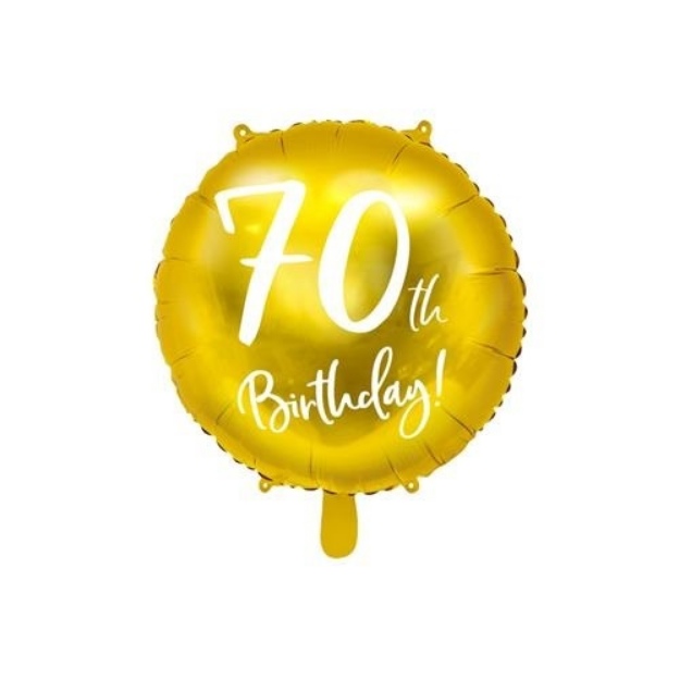 Obrázek z Foliový balonek zlatý - 70th Birthday - 45 cm 