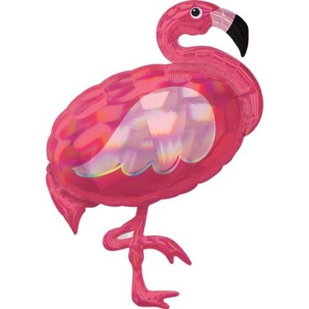 Obrázek Foliový balonek holografický Plameňák 83 cm