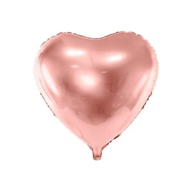 Obrázek z Foliový balonek srdce rose gold 45 cm - balené 