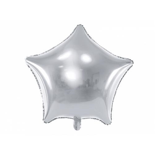 Fóliový balónik hviezda strieborná 48 cm - balené