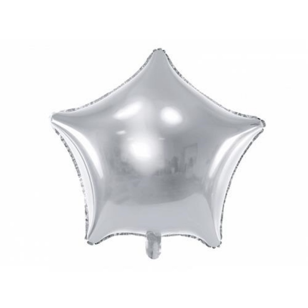 Foliový balonek hvězda stříbrná 48 cm - balené