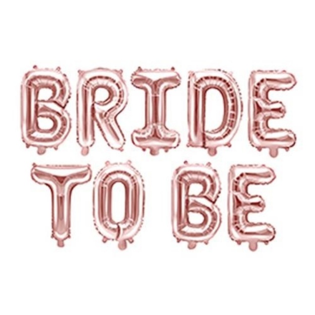 Obrázok z Fóliový nápis BRIDE TO BE v rose gold farbe 340 x 35 cm 
