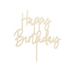 Obrázok z Drevený nápis Happy Birthday na tortu 15 x 16 cm 