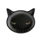 Obrázek z Papírové talíře černá kočička 22 x 20 cm 