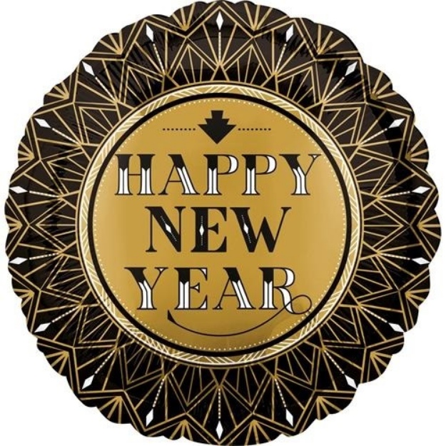 Obrázek z Foliový balonek Happy New Year Twenties 45 cm 