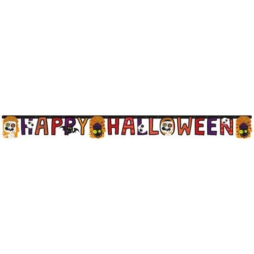 Levně Party nápis papírový Happy Halloween - barevný 180 cm