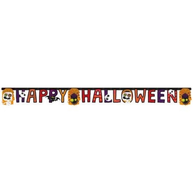 Obrázek z Party nápis papírový Happy Halloween - barevný 180 cm 