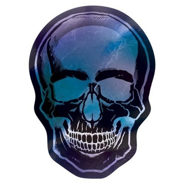 Papírové talíře Lebka Halloween - Goblet Skeleton 25 cm