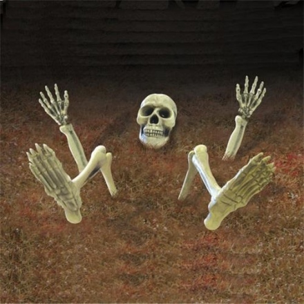Obrázek Halloweenská zahradní dekorace - kostra 10 ks