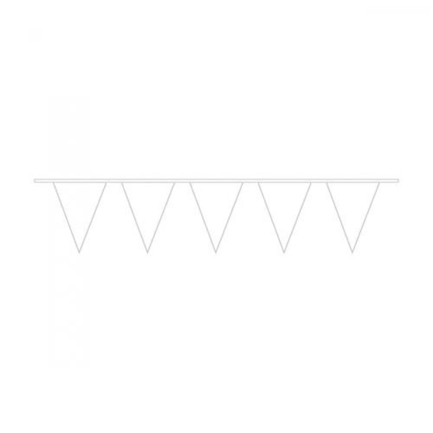Obrázek z Vlaječková girlanda bílá plastic 1000 x 32 cm 