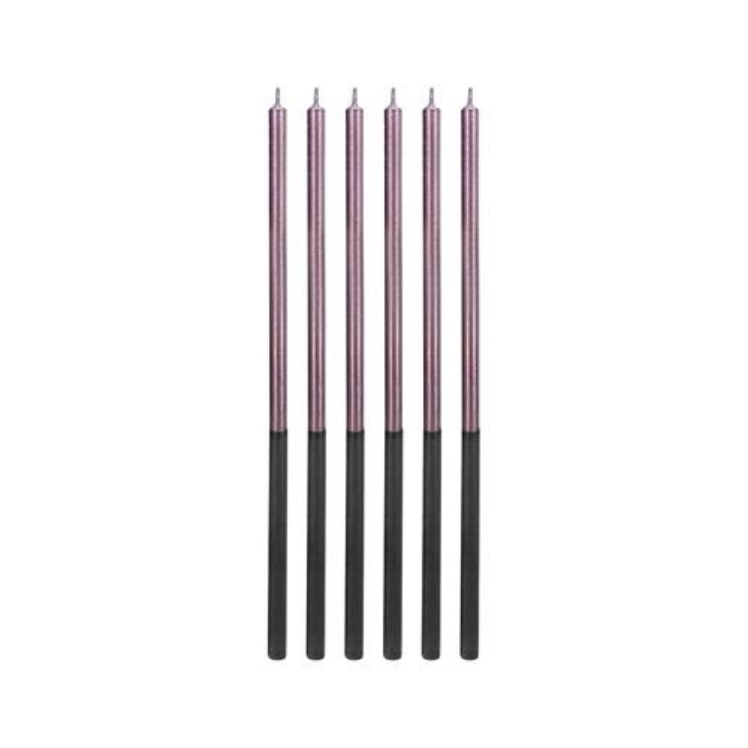 Levně Dortové svíčky dlouhé Chrome lila 14,5 cm - 6 ks