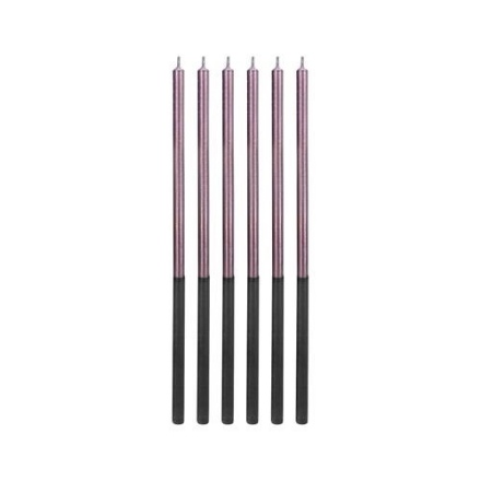 Obrázek Dortové svíčky dlouhé Chrome lila 14,5 cm -  6 ks