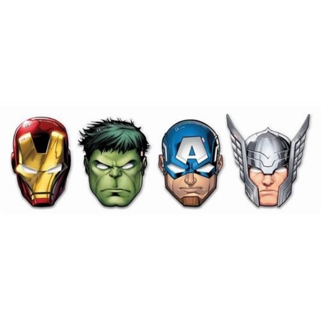 Obrázek z Party papírové masky Avengers 6 ks 