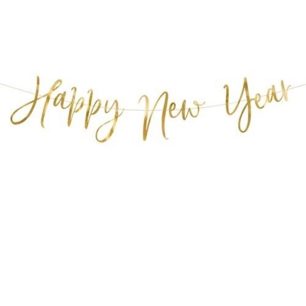 Obrázek z Party nápis zlatý Happy New Year 