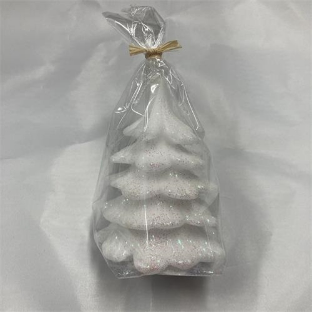 Obrázek z Svíčka Vánoční stromek s glitrem - 10 cm 