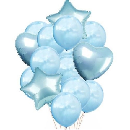 Picture of Blue Balloon Bouquet - 14 pcs