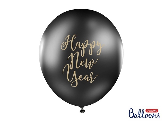 Obrázok z Latexový balónik so zlatým nápisom Happy New Year 30 cm 