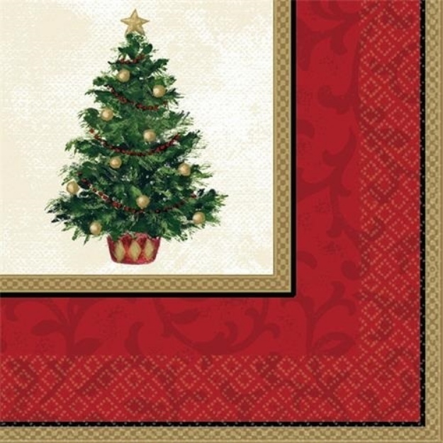 Obrázek z Papírové vánoční ubrousky se stromkem 16 ks 