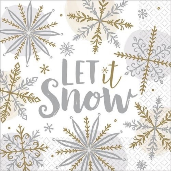 Papírové vánoční ubrousky Let it Snow 16 ks