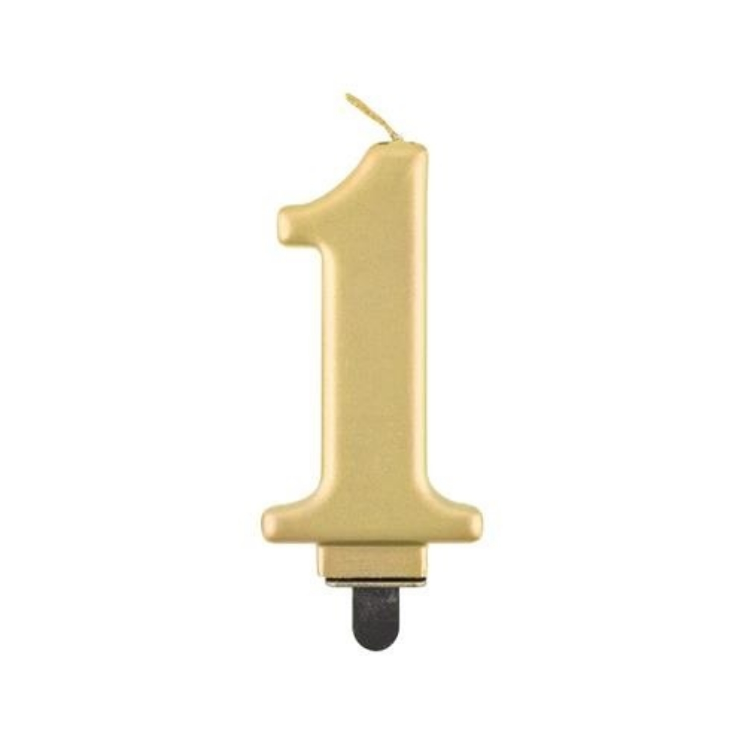 Svíčka narozeninová číslice 1 metalická zlatá 8 cm