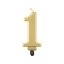 Obrázok z Sviečka narodeninová číslica 1 metalická zlatá 8 cm 