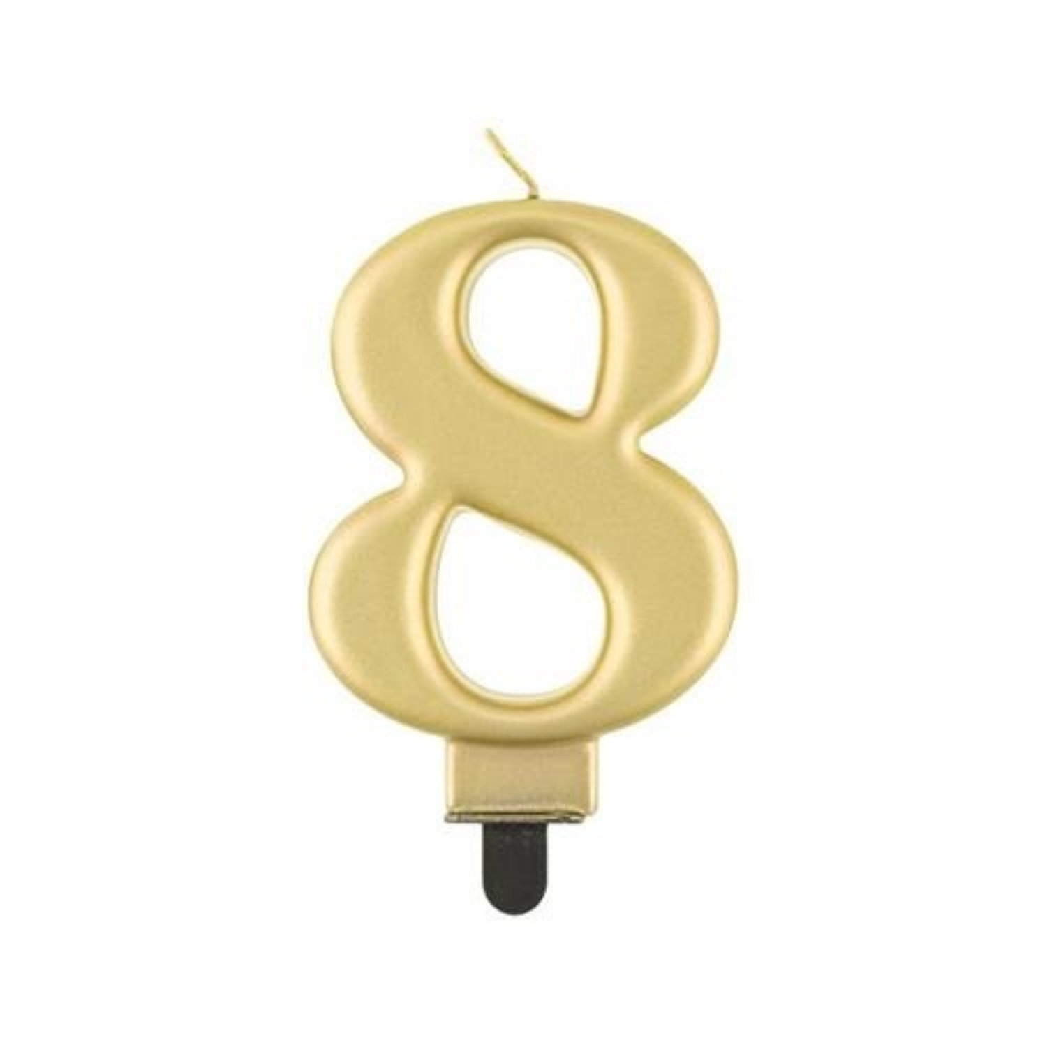 Svíčka narozeninová číslice 8 metalická zlatá 8 cm