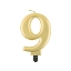Obrázek Svíčka narozeninová číslice 9 metalická zlatá 8 cm 