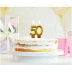 Obrázek z Svíčka narozeninová číslice 50 metalická zlatá 8 cm  