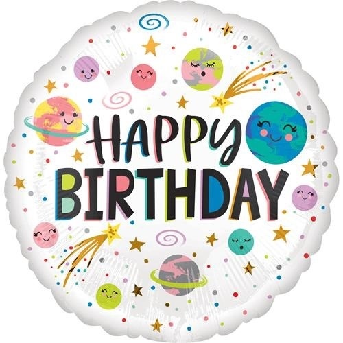 Levně Foliový balonek Galaxy Smile - Happy Birthday 45 cm