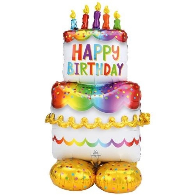 Obrázek z AirLoonz - stojící obří balónek Narozeninový dort 130 cm 