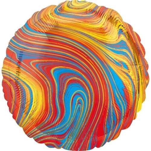 Levně Foliový balonek mramorový 45 cm modro-červená