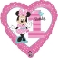 Obrázek Foliový balonek srdce 1st birthday Minnie 45 cm
