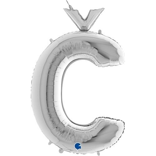 Fóliové písmeno Č strieborné 102 cm