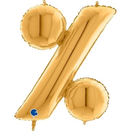 Fóliový symbol Percento zlatý 102 cm