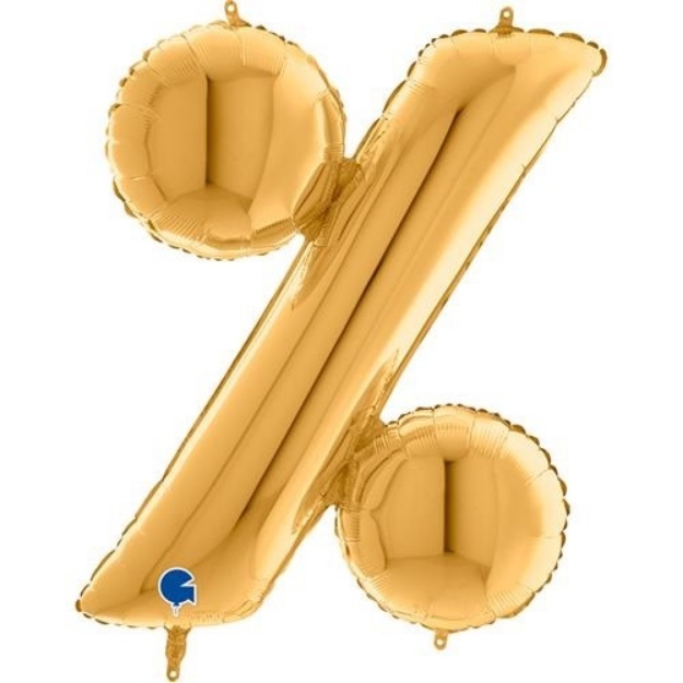 Obrázek z Foliový symbol Procento zlatý 102 cm 