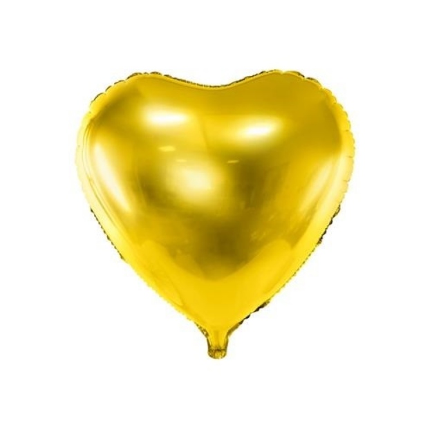 Obrázok z Fóliový balónik srdce zlaté 45 cm - balené 
