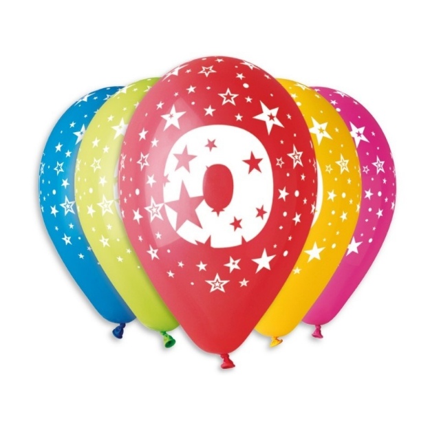 Obrázek z Latexový balonek číslo 0 - 30 cm 