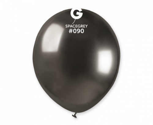 Levně Balonky Gemar Chrom vesmírně šedé 13 cm - 100 ks